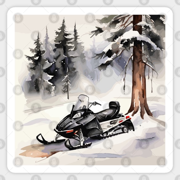 Black Snowmobile Sticker by Siha Arts